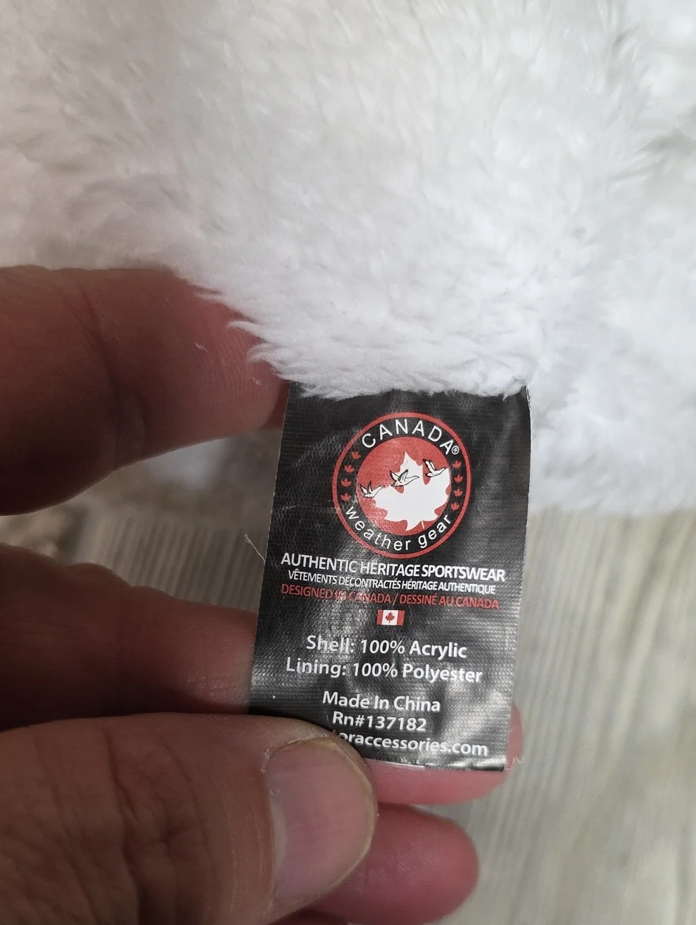 Canada Weather Gear White Knit Winter Beanie Hat Adult One Size